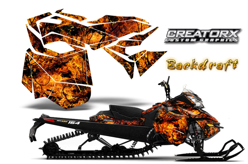 Skidoo Rev XM Graphics Kit Backdraft Orange